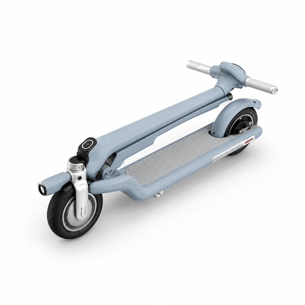 Dettaglio del monopattino Enduro Model X1 ripiegato